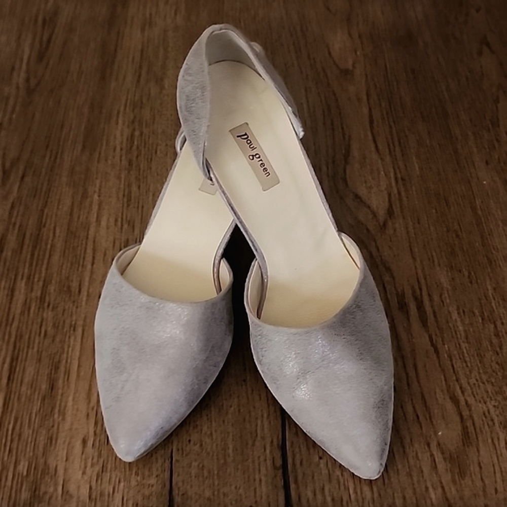 Paul Green Monochromatic Metallic Kitten Heel Slip-On Shoes Womens Size 7 (UK 5)